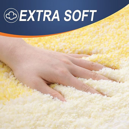 OLANLY Large Bathroom Rugs Mat 45x27, Extra Soft Absorbent Microfiber Bath Rugs, Rubber Backing, Quick Dry, Machine Washable Bath Mat for Bathroom Floor, Tub and Shower, Home Decor Accessories, Yellow