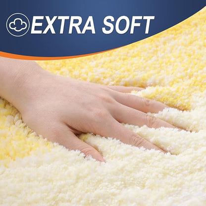 OLANLY Bathroom Runner Rugs Mat 44x24, Extra Soft Absorbent Microfiber Bath Rugs, Rubber Backing, Quick Dry, Washable Long Bath Mats for Bathroom Floor, Tub and Shower, Home Decor Accessories, Yellow