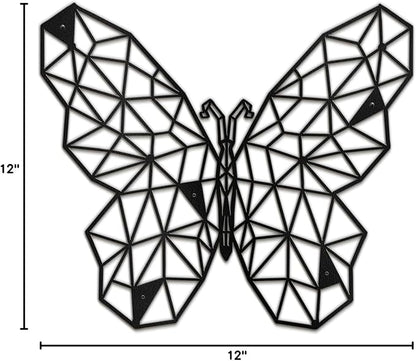 SIGNLEADER Metal Wall Art Decor The Butterfly Effect Modern Abstract Wall Sculpture Hangings Home Decoration for Living Room, Bedroom, Bathroom, Kitchen, Outdoor - 12" Black