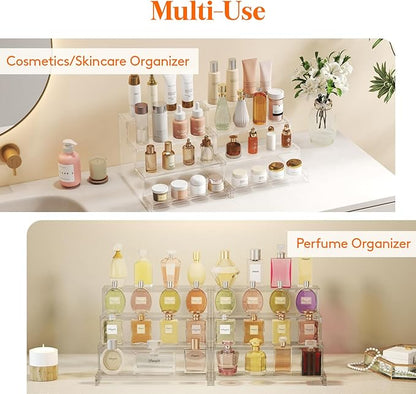 Lifewit Perfume Organizer, Bedroom Decor, Cologne Cupcake Stand, Tool-Free Assembly, Makeup Display Shelf for Vanity Bathroom Counter Storage, Clear, 30 cm/12", 1 Pcs