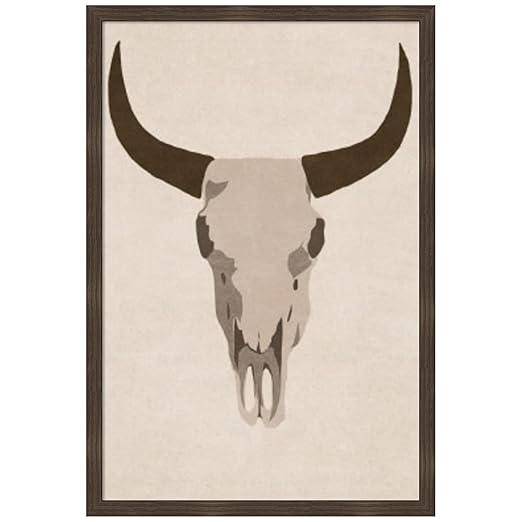 Amanti Art Framed Fabric Pinboard 26 x 38, Skull, by Emel Tunaboylu Printed Casual Bulletin Board for Use as a Vision Board or Wall Organization, Woodgrain Stripe Chocolate Frame