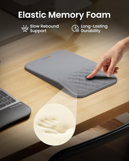 ProtoArc Ergonomic Mouse Pad with Wrist Rest, MP50 Mousepad with Massage Design, Soft Memory Foam and Non-Slip PU Base for Pain Relief, Desk, Home, Office, 12x8 Inches, Gray (Mouse Not Included)