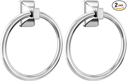 Moen Donnor Collection Chrome 6.25-Inch Diameter Wall Mount Contemporary Bathroom Hand-Towel Ring, P5860, (Pack of 2)