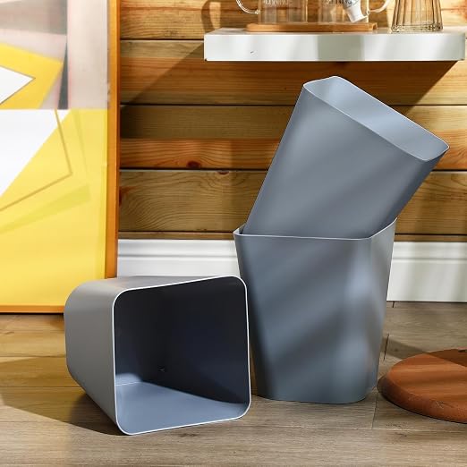 Amyhill 20 Pcs Small Trash Can 2 Gallon Plastic Garbage Can Small Waste Basket for Bathroom Office Kitchen Living Room Bedroom Home Under Desk (Grey)