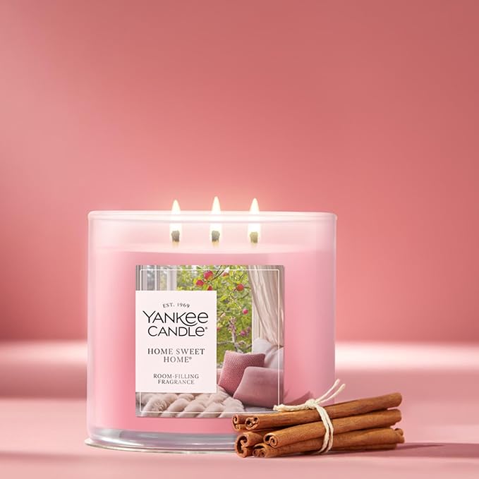 Yankee Candle Home Sweet Home, Fall Scented Candle, 14.5oz 3-Wick Candle Jar with up to 40 Hours Burn Time