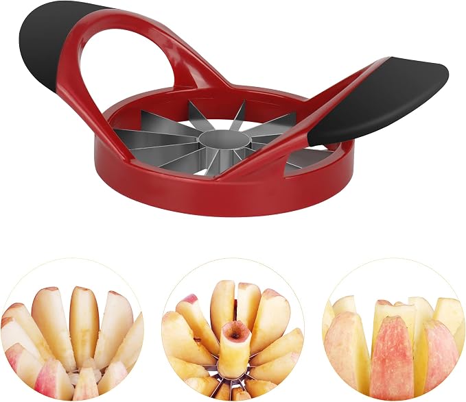 Supercenter Apple Cutter, Apple Corer and Slicer - 4.72 Inch Apple Slicer | Stainless Steel Apple Corer Tool with 12 Super Sharp Blades, lightweight Apple Slicer and Corer with Anti-slip Handle