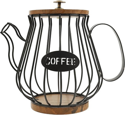 Coffee Pod Holder Organizer, 35 Large Capacity Cup Holder Organizer with Lid and Handle, Coffee Pod Basket for Kitchen Office Desktop, Espresso Pods for Counter