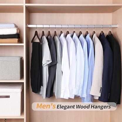 Amazon Basics Wood Suit Clothes Hangers, 30-Pack, Cherry