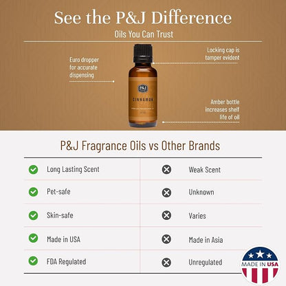 P&J Trading Fragrance Oil | Cinnamon Oil 30ml - Candle Scents for Candle Making, Freshie Scents, Soap Making Supplies, Diffuser Oil Scents