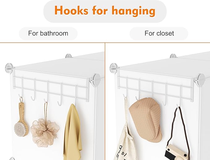 Closet Organizer, 12 Cube Closet Organizers and Storage, Portable Closet Shelves Clothing Storage, White