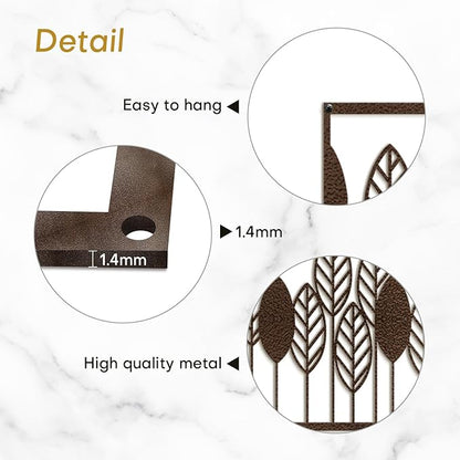 SIGNLEADER Metal Wall Decor Leaf Forest Minimalist Modern Abstract Wall Sculpture Hangings Home Decoration for Living Room, Bedroom, Bathroom, Kitchen, Outdoor - 24" Bronze