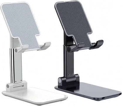 Meetuo 2 Pcs Cell Phone Stand, Adjustable Angle Height Phone Stand for Desk, Fully Foldable/Portable Phone Holder, Compatible with iPhone 17/16/15/14/13/12/Smartphones