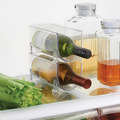 iDesign Stackable Bottle Holder for Water or Wine Bottles - Set of 4 - Clear