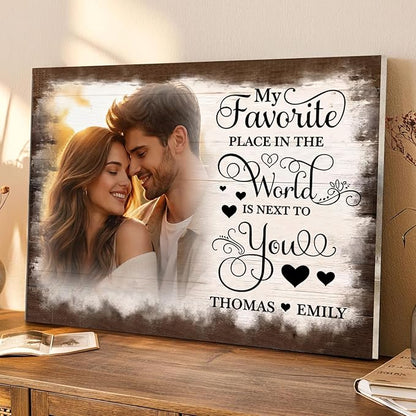 Love Signal Personalized Wall Art for Couples, Custom Photo Print Canvas/Poster/Frame, Wedding, Anniversary, Valentine Day, Birthday Gifts for Him Her Boyfriend Girlfriend, Husband Wife Bedroom Decor