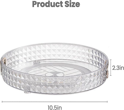 360 Rotating Makeup Organizer for Vanity, 1 Tier Diamond Pattern Perfume Stand, Large Capacity Skin Care Lotion Cosmetic Organizer, Bathroom Countertop Organizer, Makeup Holder, Clear