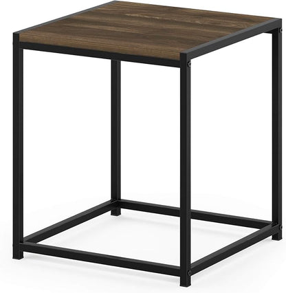 FURINNO Camnus Modern Living End Table, Columbia Walnut, 15.75 in x 15.75 in x 17.83 in