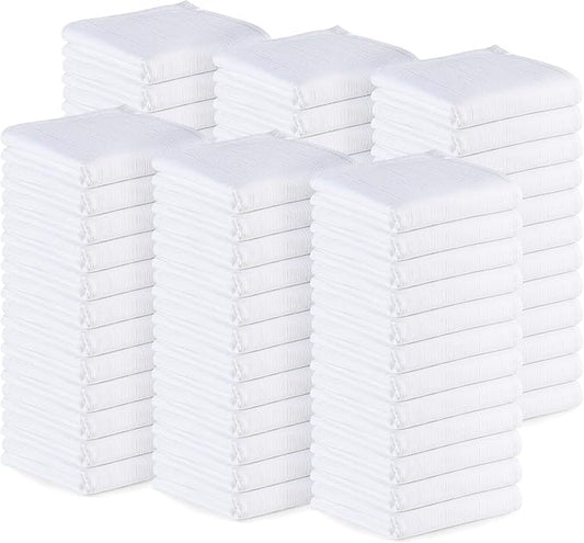 Utopia Kitchen Flour Sack Towels 12 Pack (28x28 Inches), Commercial Use Dish Cloths Bulk, Highly Absorbent Cotton Tea Towels for Restaurants, Hotels, Catering and Kitchen Use (White)