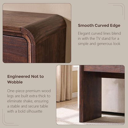 63'' Console Table with 3 Drawers, Modern Entryway Table with Curved Profile Design, Narrow Long Wood Sofa Table Behind Couch Table for Living Room, Hallway, Foyer, Brown