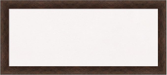 Amanti Art White Cork Board for Wall, 15x33 Vision Board with Brown Wood Frame, Medium Corkboard Office Decor for Home Organization, Casual Corkboard Pinboard to display items for home organization