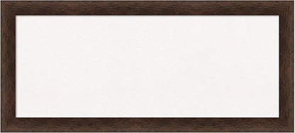 Amanti Art White Cork Board for Wall, 15x33 Vision Board with Brown Wood Frame, Medium Corkboard Office Decor for Home Organization, Casual Corkboard Pinboard to display items for home organization
