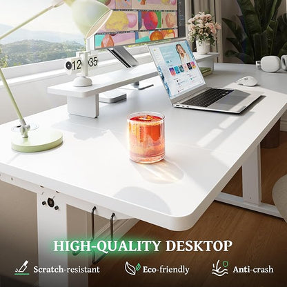 SIAGO Electric Standing Desk Adjustable - 48 x 24 Inch Sit Stand up Desk with 0.8 Inch Thick Tabletop - Adjustable Height Table with 3 Memory Preset, Cable Management for Home Office