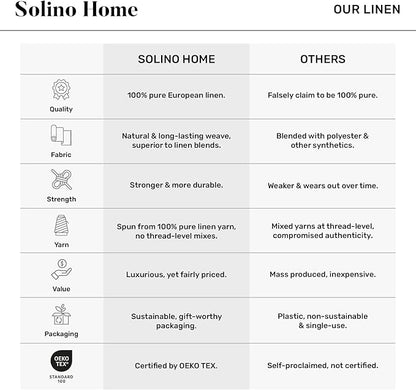 Solino Home Linen Cloth Placemats Set of 6-100% Pure Linen Hemstitch Purple Placemats 14 x 19 Inch - Classic Hemstitch Table Place Mats for Valentines, Spring, Easter