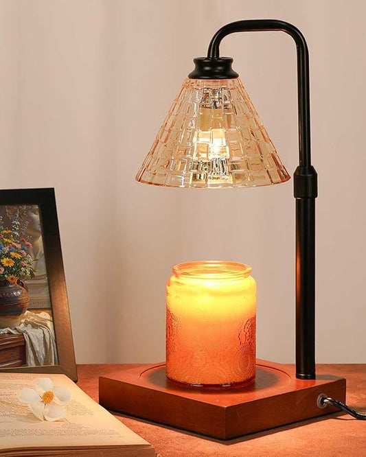 Funistree Vintage Candle Warmer Lamp with Timer Dimmer, Adjustable Height, Mothers Day Birthday Gifts for Women Mom, Valentines White Candle Lamp Warmer, Wax Warmer Lamp for Jar Candles with 2 Bulbs