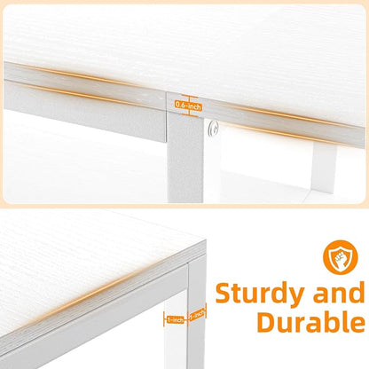 Aquzee White TV Stand for up to 85inch, Entertainment Center for 70 75 80 85" TV, 75.2" Wide Wood Television Console Table for Living Room Bedroom Gaming Room