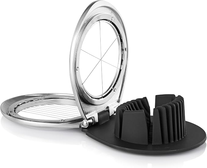 New Star Foodservice Heavy Duty Egg Slicer with 3 Slicing Styles, Chrome Plated (Hand Wash Only)