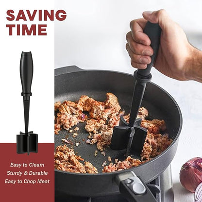 2 Pcs Meat Chopper, Upgrade Hamburger Smasher, Premium Heat Resistant Meat Masher for Ground Beef, Ground Turkey and More, Non Stick Mix Grinder