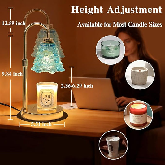 GEEZO Fragrance Candle Warmer Lamp，Electric Candle Warmer with Timer & Dimmer，Mom Christmas Birthday Gifts for Women, House Warming Gifts New Home Bedroom Decor