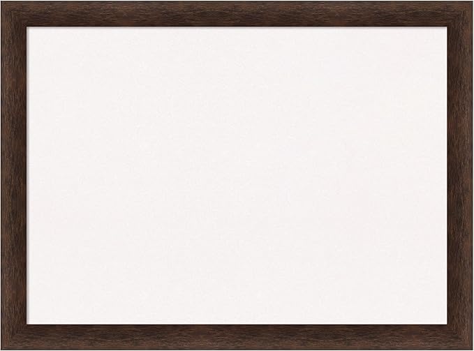 Amanti Art White Cork Board for Wall, 23x31 Vision Board with Brown Wood Frame, Medium Corkboard Office Decor for Home Organization, Casual Corkboard Pinboard to display items for home organization