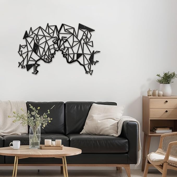 SIGNLEADER Metal Wall Art Decor Couple Secret Words Modern Abstract Wall Sculpture Hangings Home Decoration for Living Room, Bedroom, Bathroom, Kitchen, Outdoor - 18" Black