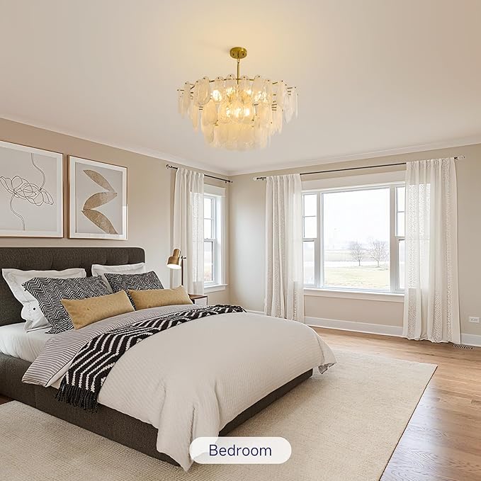 Modern Gold Chandeliers for Living Room: 31.5" Round Luxury Cloud Glass Pendant Lights - 3 Tier Crystal Hanging Light Fixture - Large Chandelier for High Ceilings Dining Room Bedroom Kitchen Staircase