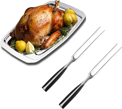 Carving Fork High Carbon Stainless Steel Chef Pro Cooking & Barbecue Fork, 12Inch BBQ Tools,2PCS, Silver, KGY55