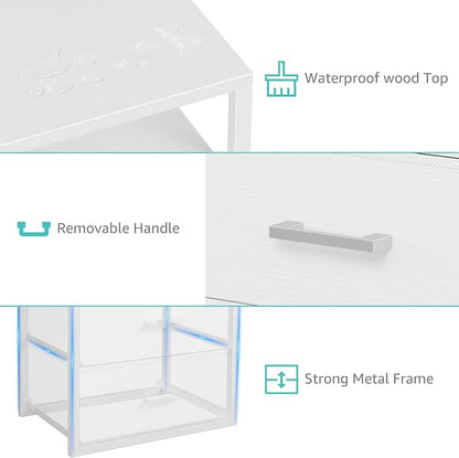 BOLUO White Closet Drawers with Open Shelf for Closet Organizers and Storage Bedroom Dorm Modern Large