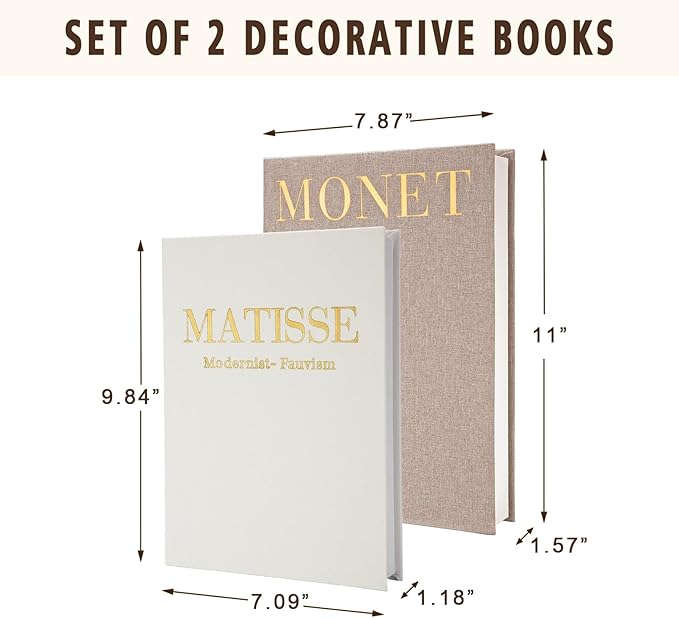 Decorative Books,Coffee Table Decor with Linen Coffee Table White Books Stack Bookshelf Home Decor, Fake Book Double as Libros Decorativos and Photo Storage