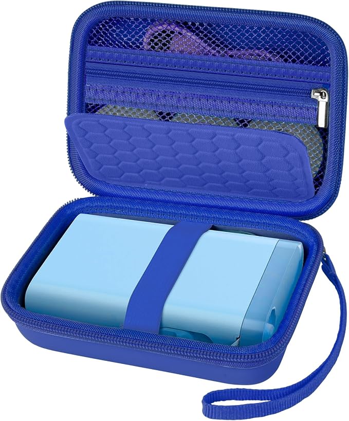 Comecase Case Compatible with Nelko P21/ for Phomemo D30 D35 Label Maker Machine, for JADENS D11/ for SUPVAN Mini Labeler Sticker, Labler Maker Storage for Tape&Accessories (Deep Blue)