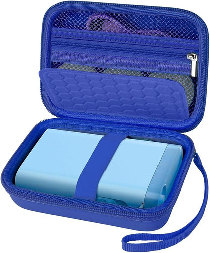 Comecase Case Compatible with Nelko P21/ for Phomemo D30 D35 Label Maker Machine, for JADENS D11/ for SUPVAN Mini Labeler Sticker, Labler Maker Storage for Tape&Accessories (Deep Blue)