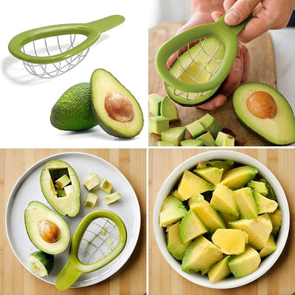2 Pack Avocado Slicer Set, 3-in-1 Avocado Cutter Slicer Pitter Peeler, Dishwasher Safe, Multi-Functional Kitchen Avocado Prep Tool