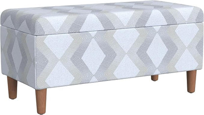 HomePop Malmo Decorative Storage Bench -Natural Woven Geo