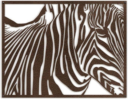 SIGNLEADER Metal Wall Art Decor Zebra Minimalist Modern Abstract Wall Sculpture Hangings Home Decoration for Living Room, Bedroom, Bathroom, Kitchen, Outdoor - 30" Bronze