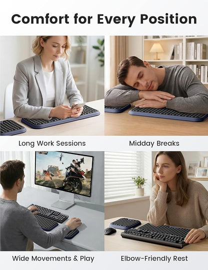 Vaydeer Extra Large Wide Wrist Rest Set for Keyboard and Mouse, Computer Ergonomic Wrist Support, Armrest Elbow Pad Mouse Rest, Typing Pain Relief Soft Memory Foam Desk Cushion for Office Work Gaming