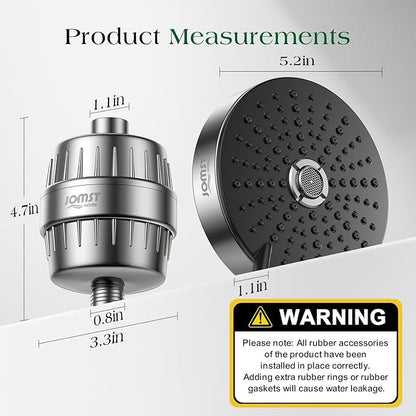 Filtered Shower Head COMBO – for Healthier Skin & Hair | 3 Mode High Pressure Shower Heads with 25-Stage Filtration | Removes 99.947% Chlorine & Heavy Metals | Shower Head with Filters - Chrome