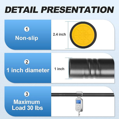 CorkLatta 2 Pack Black Shower Curtain Rod 31 to 68 Inch,1 Inch Diameter Adjustable Spring Tension Stainless Steel Telescopic Rod,Easy Install,No Rust