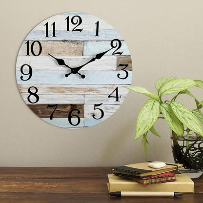 KECYET Wall Clock Battery Operated 16 Inch Silent Non-Ticking Coastal Country Style Decorative for Living Room, Kitchen, Home,Bathroom, Bedroom, Laundry Room