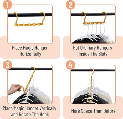 Mr. Pen- Space Saving Hangers, 8 pcs, 360° Rotating Hooks, Magic Cascading Hanger Organizer with 5 Enclosed Slots, Closet Organizers and Storage for Clothes, College Dorm Room Essentials