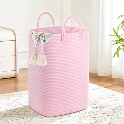 Artfeel Laundry Basket,Woven Cotton Rope Laundry Hamper,100L Versatile Storage for Dirty Clothes,Baby Toys,and Blankets in Bathroom, Nursery,and Living Room