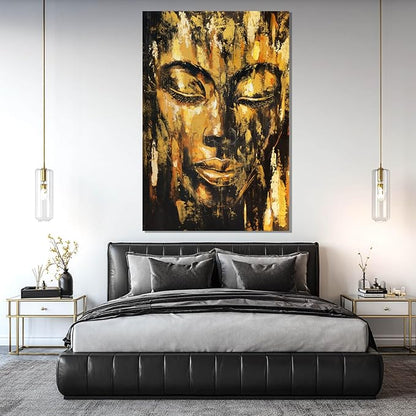 ZENPEE Black Large Wall Art, Gold Abstract Wall Art, Home Decorations for Living Room, Wall Decor for Bedroom Aesthetic, for Office, 32" x 48"
