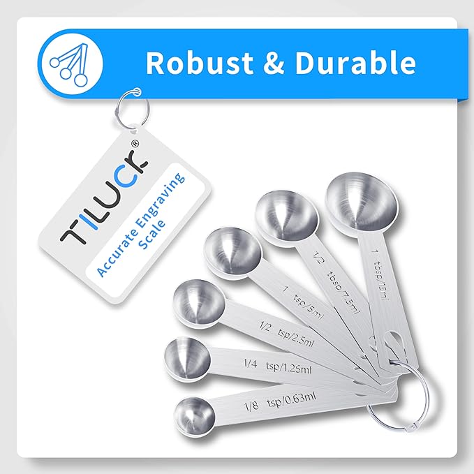 TILUCK Stainless Steel Measuring Cups & Spoons Set, Cups and Spoons,Kitchen Gadgets for Cooking & Baking (12)